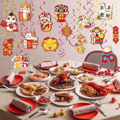 Chinese Year Hanging Decorations Ornaments, Decorative Spring Festival Swirls Party