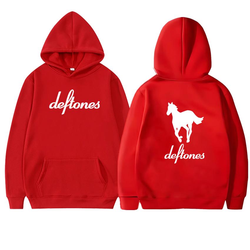 Fashion New Deftones White Horse Double Sided Print Hoodie Men Women Long Sleeve Fleece Sweatshirt Unisex Autumn Winter Pullover