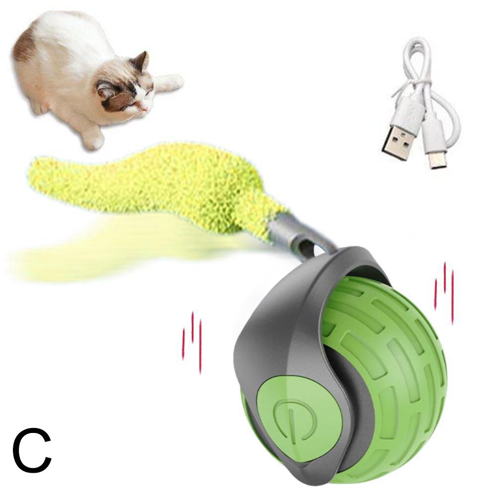 

Cat Interactive Ball Rechargeable Smart Pet Electric Toy Automatic Rolling Ball Simulated Tail Dog Cat Training Teaser