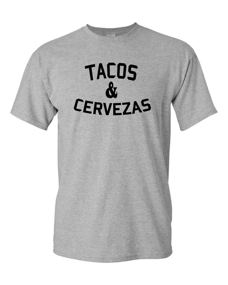 

Tacos and Cervezas Mexican food t shirt tee funny L