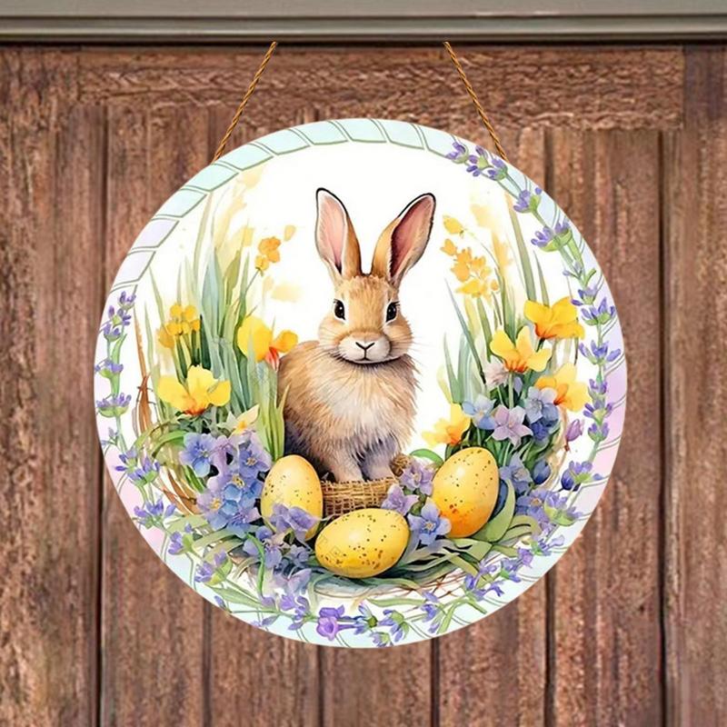 2D Acrylic Bunny Ornaments Easter Egg Design Holiday Scene Pendant Christmas Tree Decorations Easter Home Decor