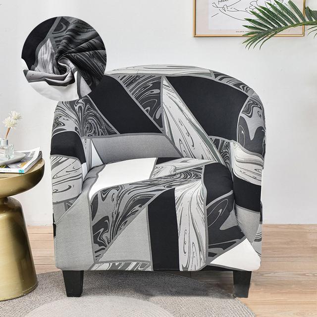 Levivel Club Chair Slipcover Stretch Armchair Printed Tub Chair Cover Living Sofa Cover Spandex Couch Cover Designed For Bar Counter Family Room