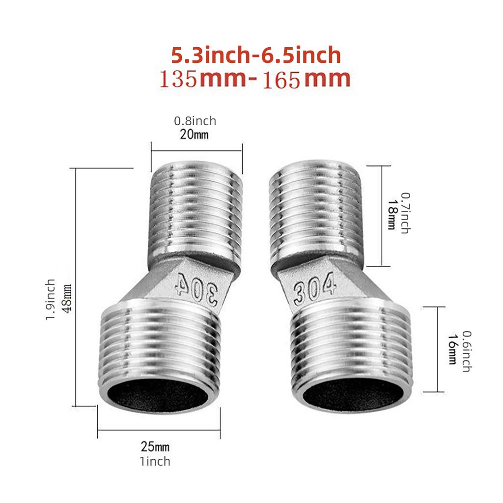 Balenie 2 ks oceľových spojovacích adaptérov Oceľové excentrické spojovacie kusy Konektory nástenných kohútikov Jednoduchá inštalácia