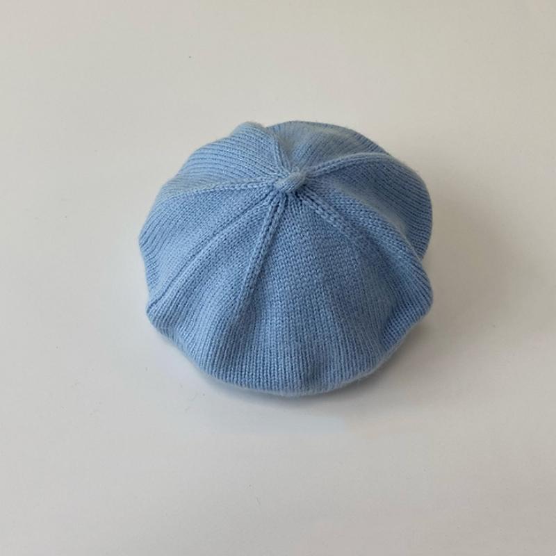 Fashion Cute Baby Knitted Beret Hat Solid Color Children's Warm Hats Autumn Winter Cap For Kids Outdoor Bonnet Accessories Gift