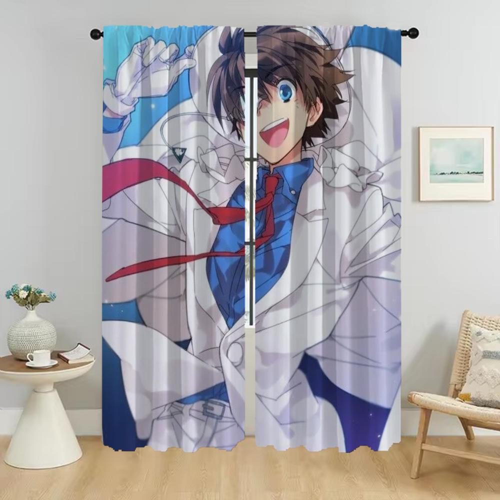 Kaitou Kiddo Curtains for Living Room Curtain Blackout Curtains 2 Pieces Partition Tulle for Bedroom Shades Kitchen Elegant Home