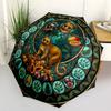 Rainforest Wildlife Glass pattern umbrella, portable and foldable design, 8 ribs, a casual accessory for Halloween, Christmas, and birthday gifts.