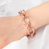 14K Gp Big Bold Ring Chain Rose Gold Fashion Bracelet Birthday Gift Bracelet Gorgeous Bracelet Rose Gold Bracelet