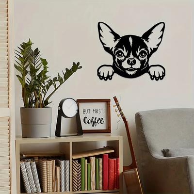 Chihuahua Metal Wall Decoration Pet Dog Metal Sign, Stylish Metal Artwork for Scene and Kitchen Decor, Perfect for Home Wall