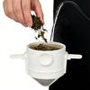1PC Reusable Gifts Ear Hook Easy Pour Design Coffee Filter Portable With Foldable Dripper Office Stainless Steel Home