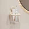 Multi-Functional Toothbrush Storage Rack Plastic Bathroom Shelf Storage Box  Bathroom