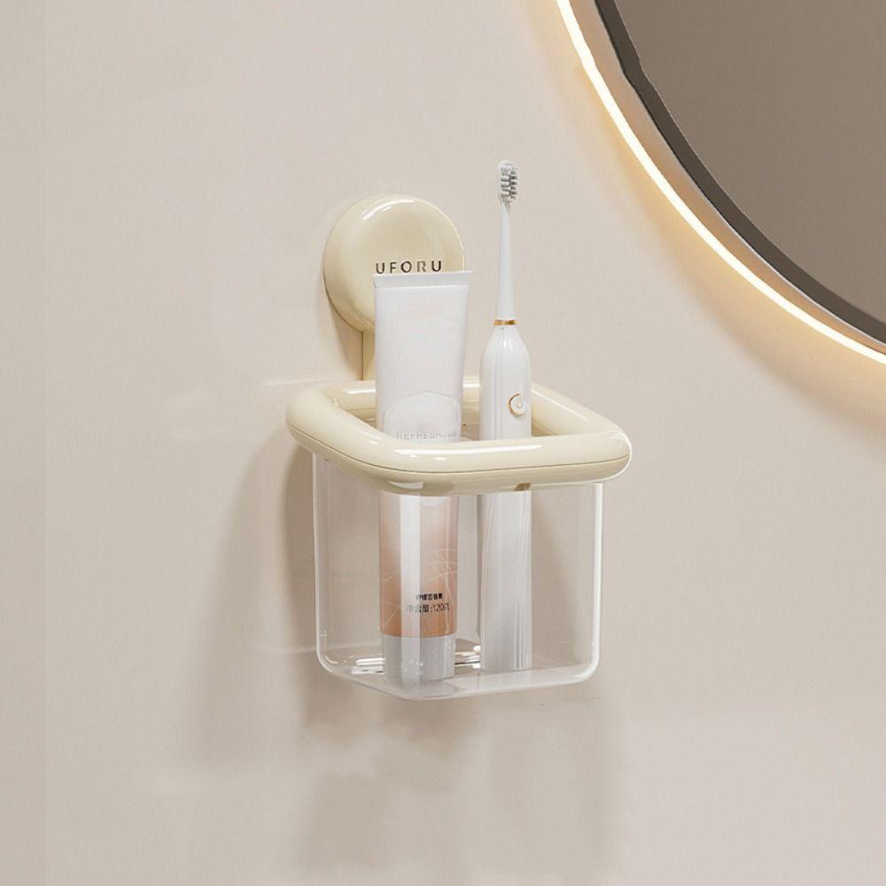 Multi-Functional Toothbrush Storage Rack Plastic Bathroom Shelf Storage Box  Bathroom