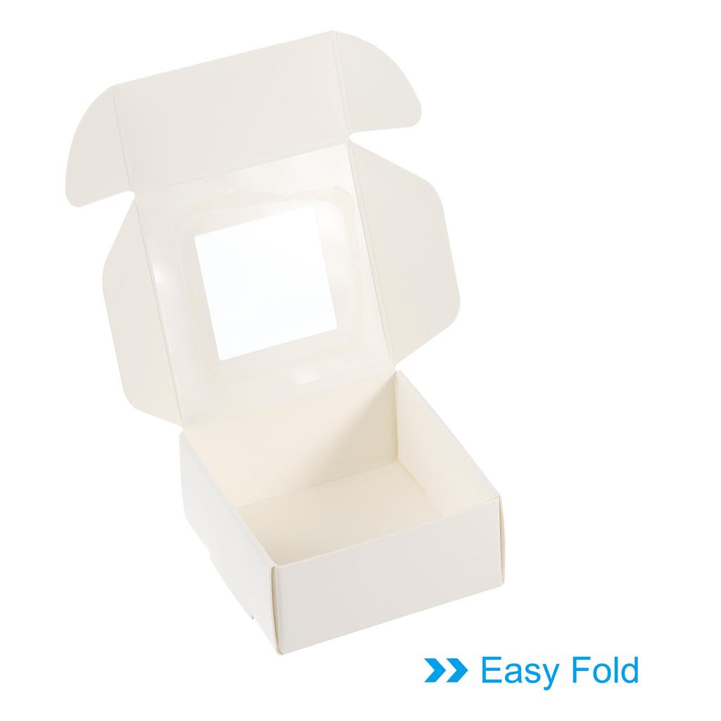 Paper Soap Box with Window, 30 Pack Homemade Soap Boxes Square Presents Packaging Boxes for Birthday Christmas DIY Craft