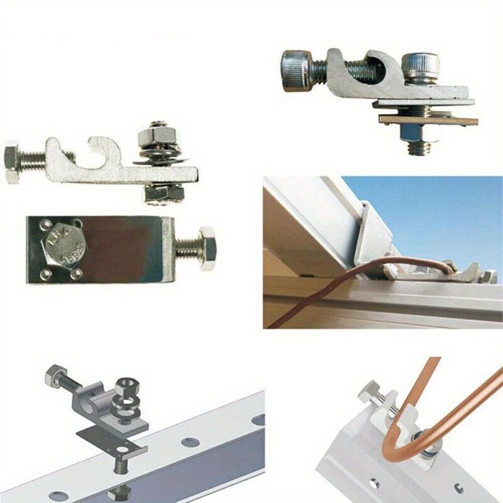 Solarmodul-Montagehalterung Befestigungsklemmen Erdungslaschen Befestigungselemente Photovoltaik-Halterung für Solarstromanlagen-Installationszubehör