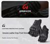 GMBIKER Genuine Leather Retro Motorcycle Half-Finger Gloves - Anti-Fall, Breathable, Full-Finger Optional for Summer Riding
