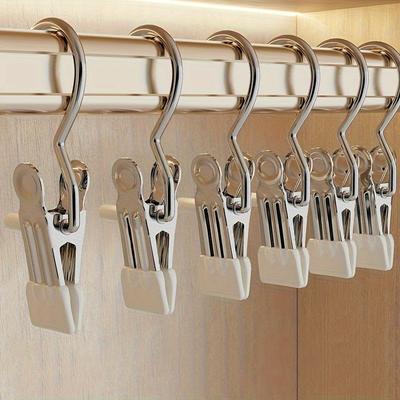 10 pièces de Clips Crochets Métalliques Multi-Usage - Organisateur Portable pour Chapeaux, Chaussures, Pantalons | Solution d'Organisation Gain de Place pour Garde-Robe et Placard