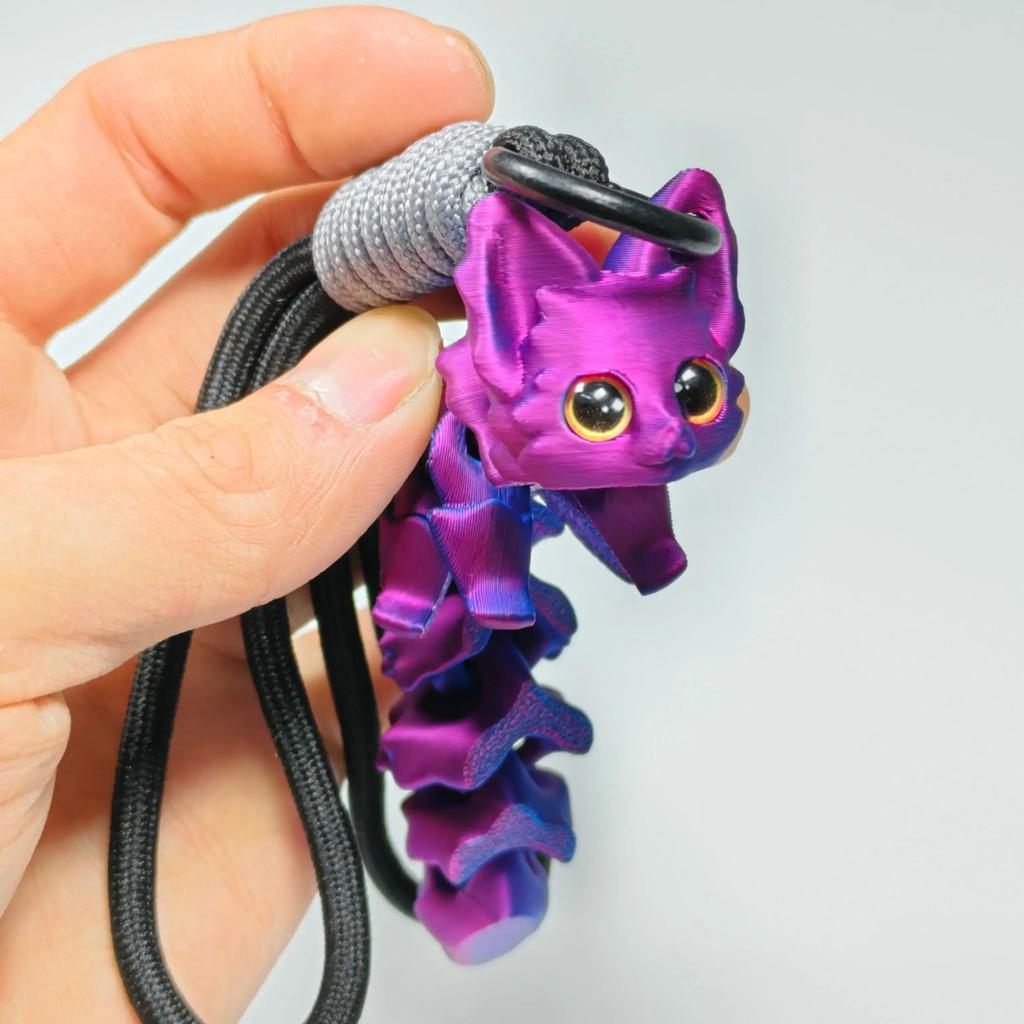 Simulated Little Foxes Decoration 3D Printed Cute Fox Ornament Model Multiple Joints Movable Hanging Rope Decoration Accessories