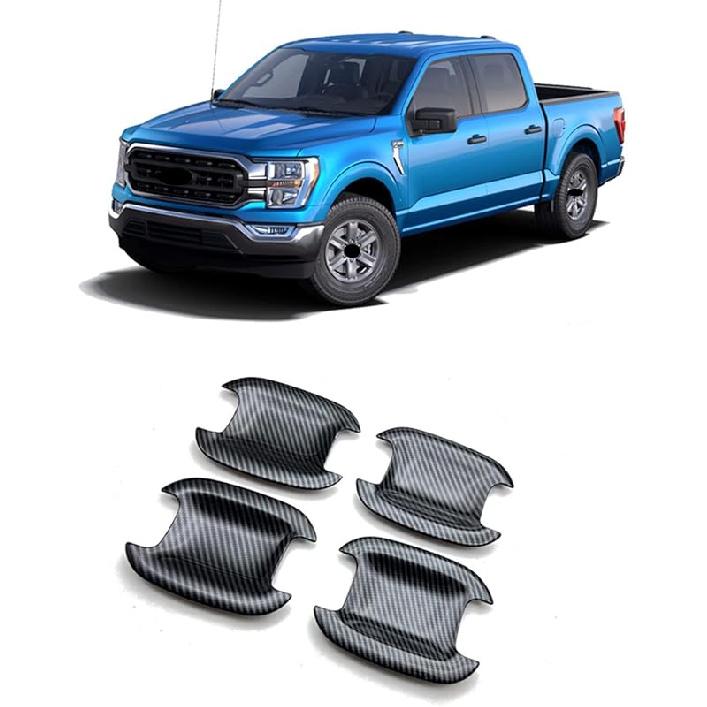 Exterior Door Handles Molding Cover Trim 4PCS Black Car Decoration Accessories for Ford F150 F-150 2021 2022 2023 2024