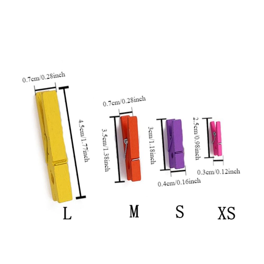 50pcs Colorful Wooden Clip Durable Clothes Clips Stationery Clothes Pegs Pins  Christmas