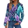 Women's Floral Print Long Sleeve  Shirt Elegant Casual Tops Trendy Shirt Tops
