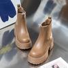 Fashion AIYUQI Women Ankle Boots Genuine Leather 9cm Heel High Boots Women Platform High Heel British Style Women Chelsea Booties