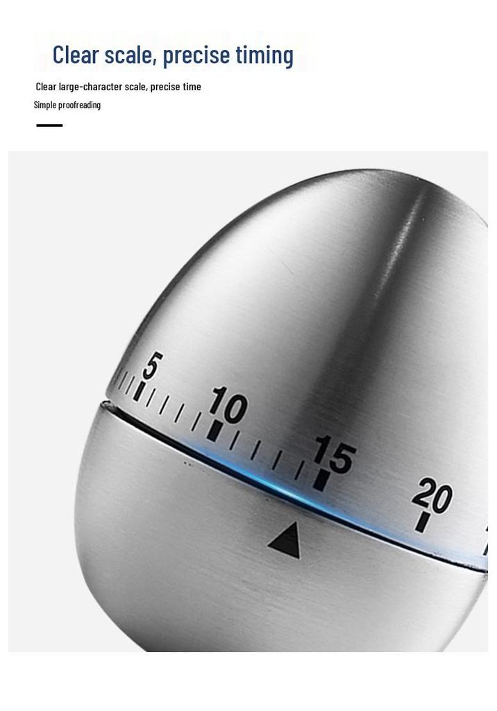 Chinese Style Stainless Steel Mechanical Kitchen Timer for Elderly
