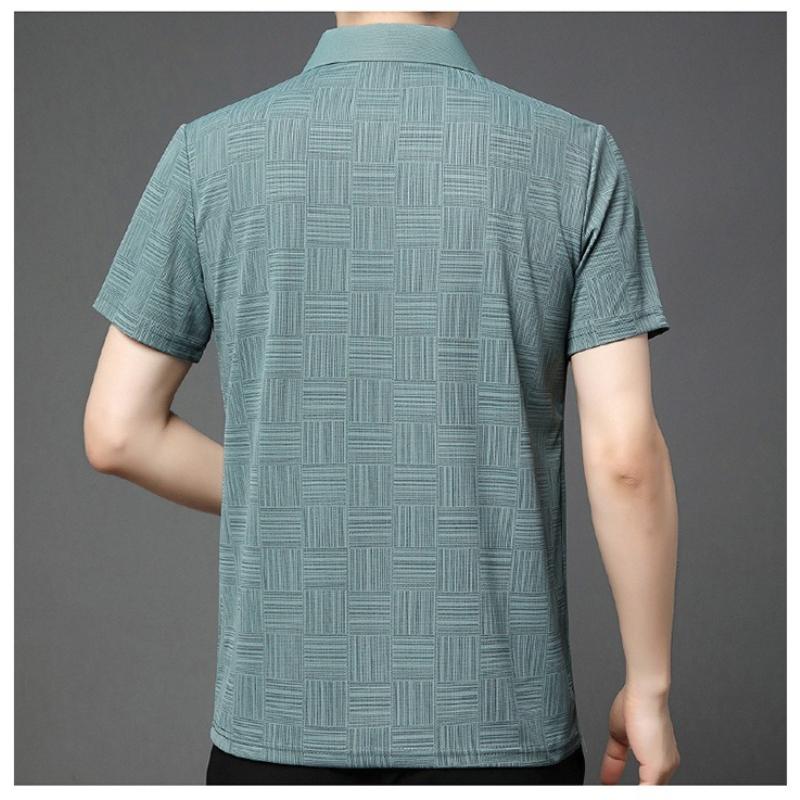 Summer Men's Checked Shirts, Fashionable and Comfortable Short-sleeved T-shirts, Casual Tops