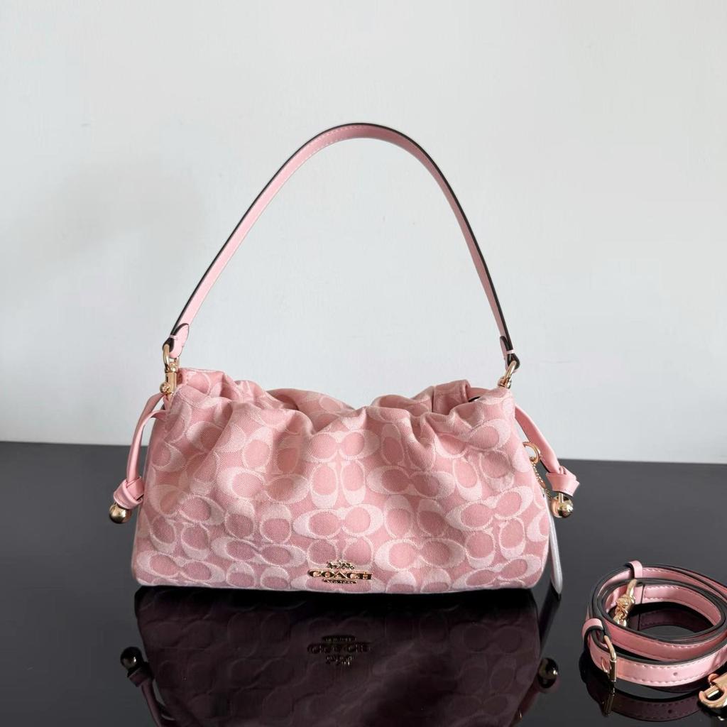 COACH Faye Axelväska Signature Denim Ljusrosa CER68 F S JP DDP