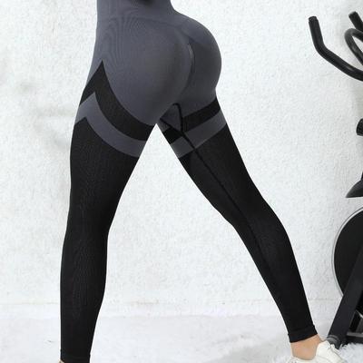 Pantaloni da yoga senza cuciture a vita alta con effetto pesca