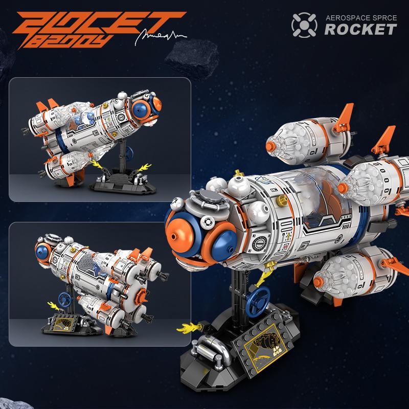 Space Station Building Blocks Manned Rocket Astronaut Spacecraft Model STEM Toys for Kids Boys Girls Christmas Gift