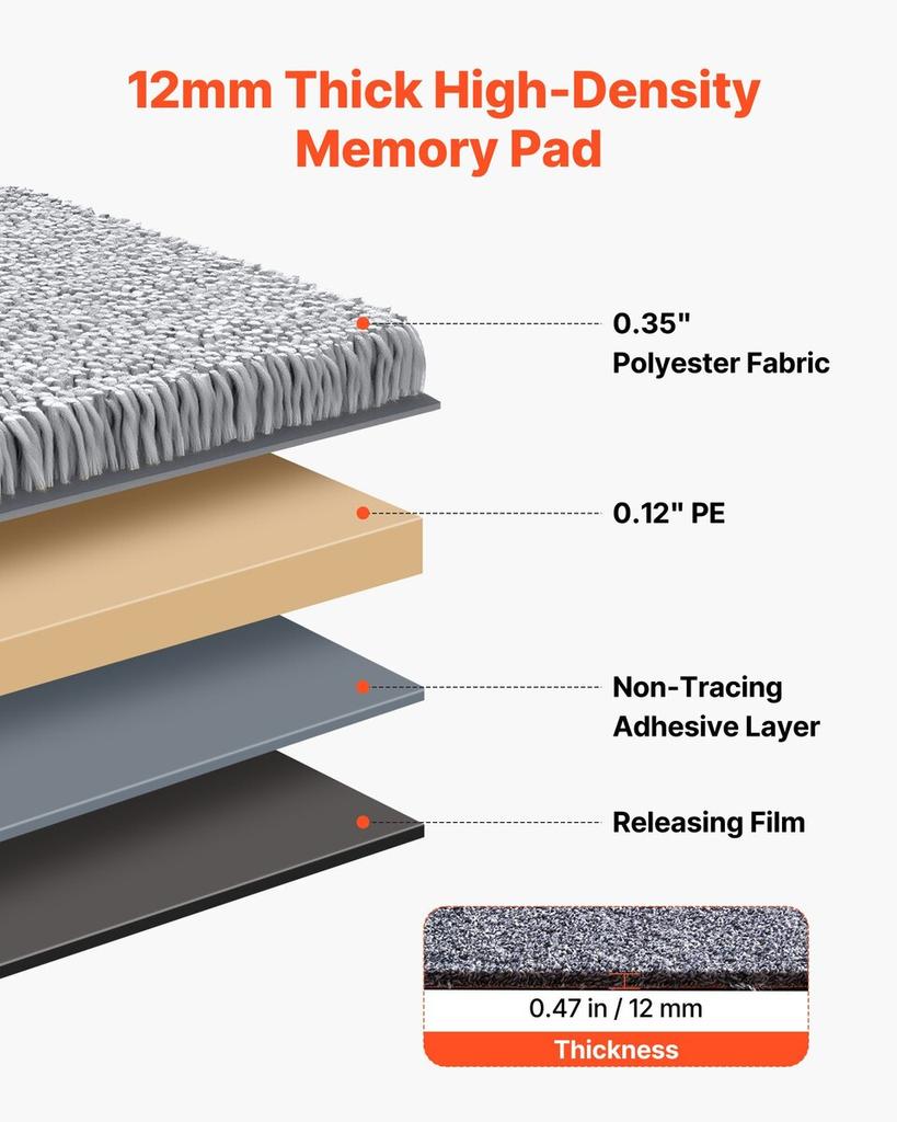 Carpet Tiles 457x457 Mm, 10 Pack Peel and Stick Carpet Square Rug, Self Adhesive Commercial Floor Soft Padded for Seamless Cover 2.1, Easy DIY