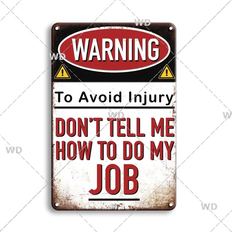 Retro Danger Warning Metal Sign - Vintage Caution Plaque - Metal Plate for Garage Park Home Wall Decor