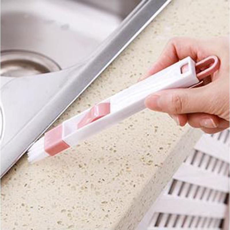 Window Slot Brush with Dustpan Slot Brush Air Conditioner Slot Cleaning Brush Kitchen Cleaning Tool Brush