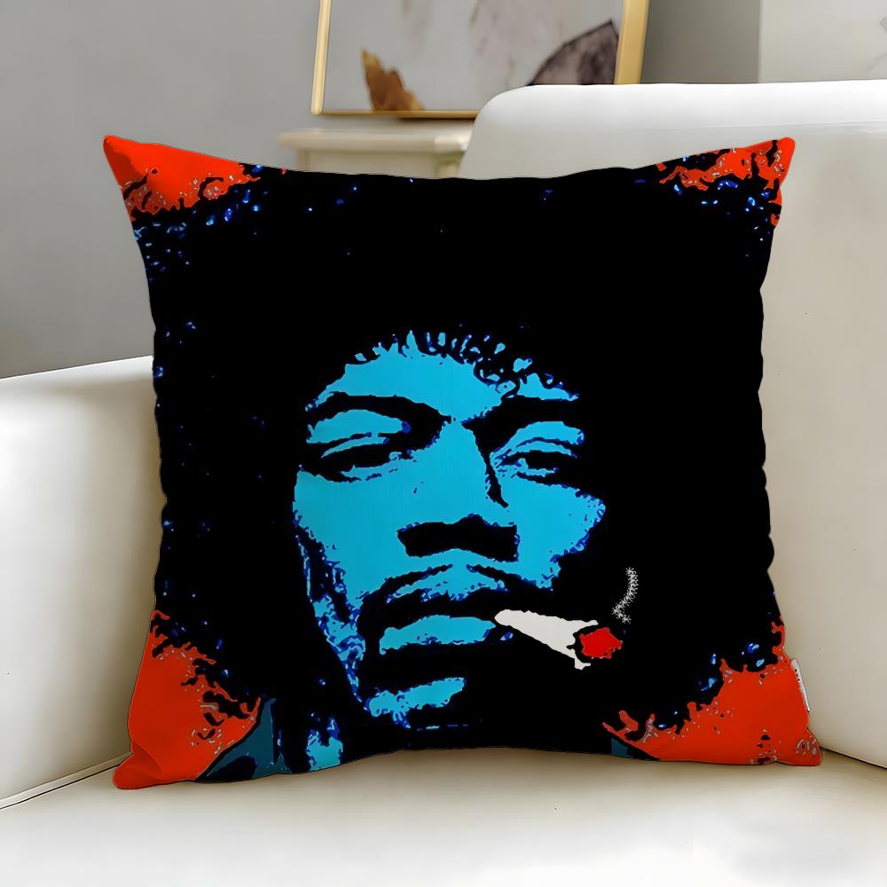 Klasický zpěvák Jimi Hendrix Povlak na polštář Měkký a snadno pratelný Povlak na polštář – Univerzální pro pohovku, postel, cestování a kancelář