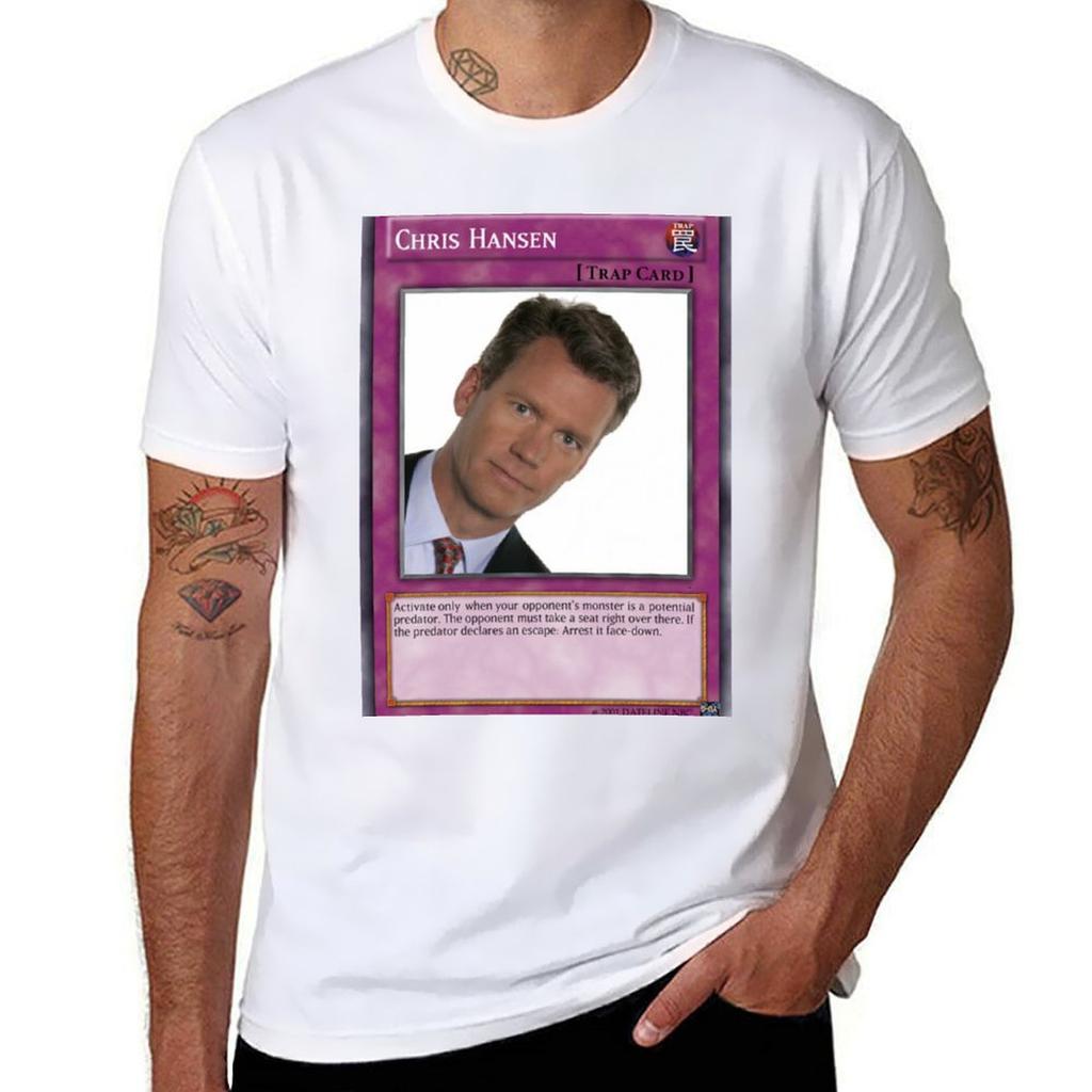 Chris Hansen Trap Card T-Shirt Luxury Designer Blouse Vintage Clothes Clothes Men T Shirt