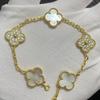 Nuova Versione Bracciale Quadrifoglio Cinque Fiori Agata Rossa Naturale Madreperla Bianca Bracciale da Donna Bracciale Laser