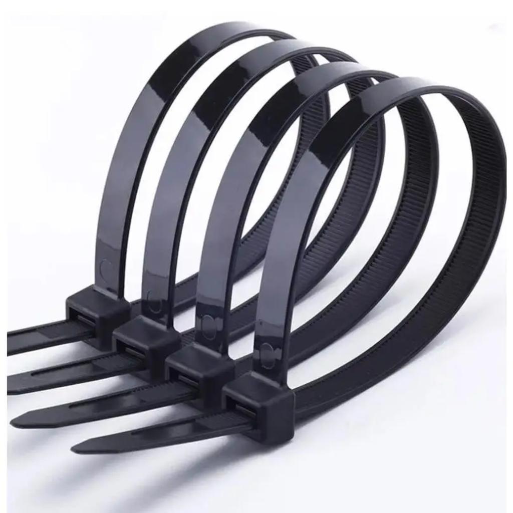 100 Pieces Black Red 4x200mm Cable Ties Fastening Rings Reusable Cable Zipper Ties Removable Multifunctional Anti-Corrosion Ties