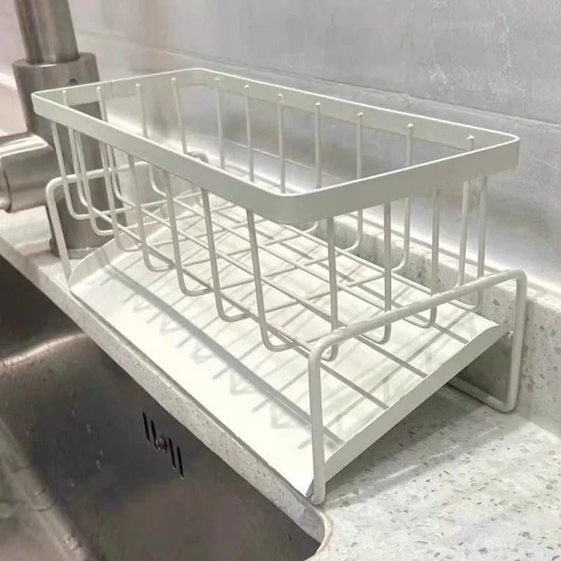 Slope Kitchen Sink Rack: No-Punch Rag & Soap Holder with Draining Function