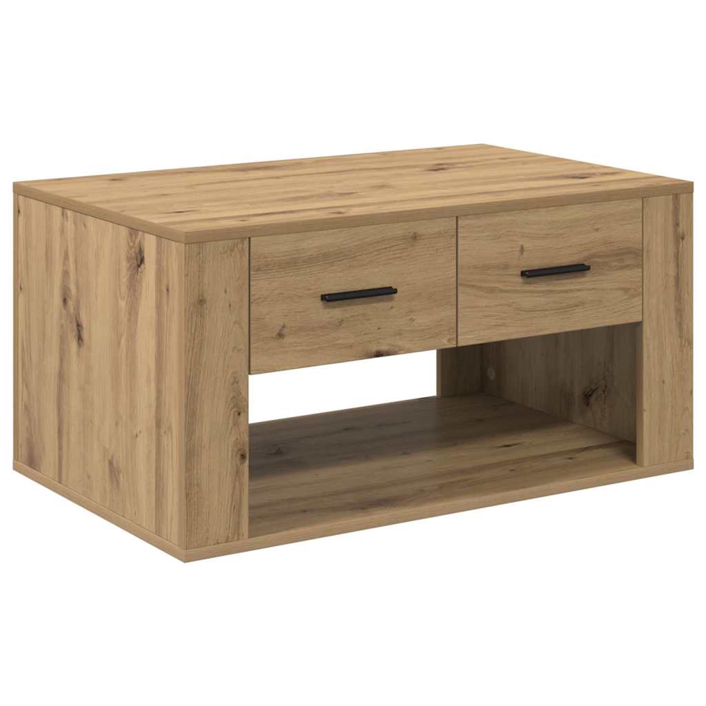 Artisan Oak Coffee Table 80 X 50 X 40 Cm Engineered Wood