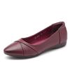 Springtime Women's Soft-soled Shoes, Genuine Leather Comfortable Flat Shoes with Shallow Openings for Middle-aged and Elderly Women