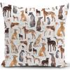 Watercolor Greyhound Pillow Cover Whippet Dog Print Dog Lover Cushion Case For Sofa Bed Couch Pet Home Decor Gifts