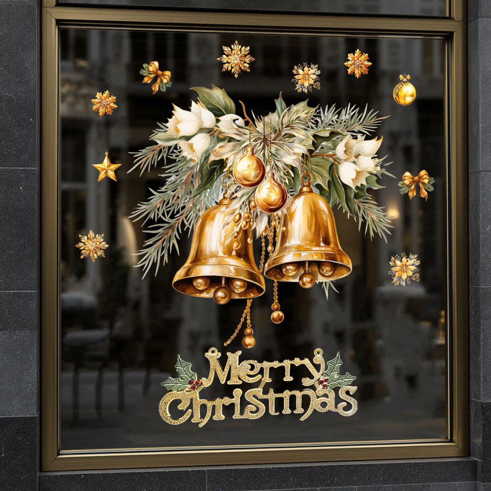 Electrostatic Gold Snowflake Wall & Window Decorative Sticker