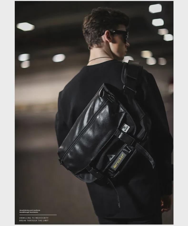 Unisex All-Black Messenger Bag: Versatile, Trendy, Original Brand Shoulder Bag for Men and Women.