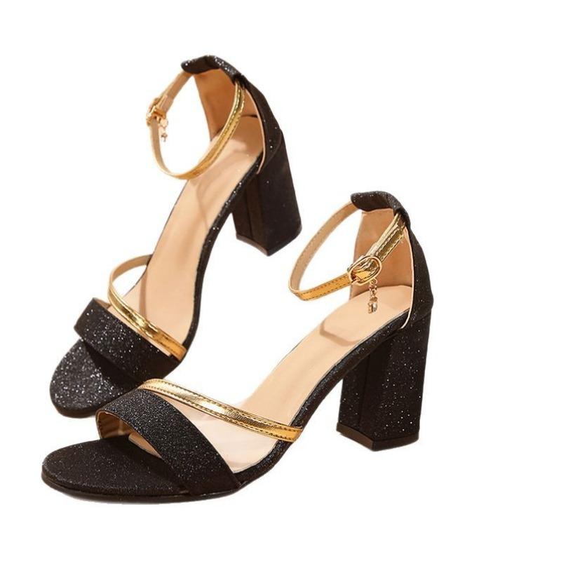 Fashion Fashion Women Sandals 2025 New Low Heels Casual Shoes Woman Sexy Open Toe Summer Square Female Ankle Strap Cover Sandals Women