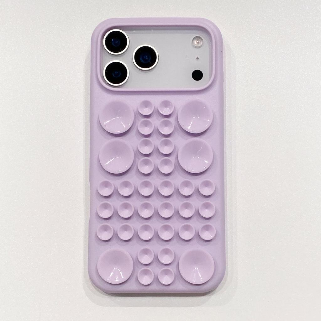 Suction Cup Silicone Case for Apple 15 Pro Max - 3D Liquid Anti-Drop Protection