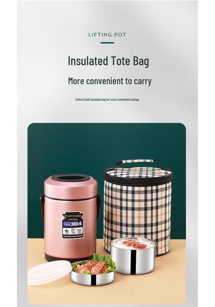 High-Value Insulated Lunch Box: Stylish & Durable 304 Stainless Steel, Ideal for Workers, Students, and Home Use