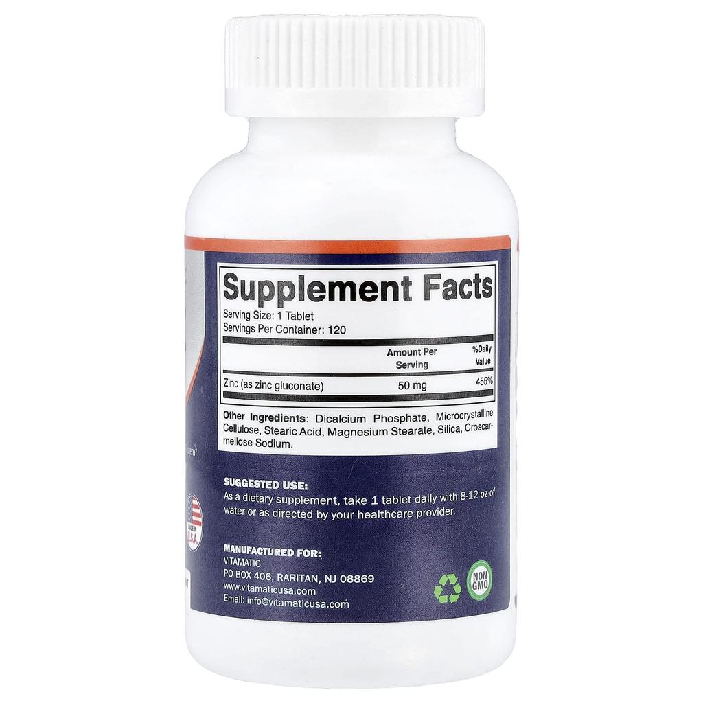 Vitamatic Zinc, 50 Mg, 120 Tablets