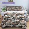 Cartoon Animal Art Pattern Bedding,Quilt Set Quilt Cover Pillowcase Home Birthday Gift (1 * duvet cover + 2 * pillowcase, without core)