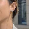 Youthway Изящные серьги с цирконовыми кристаллами для женщин Минималистичные серьги-подвески из нержавеющей стали с покрытием PVD 18K золотом Ювелирные изделия