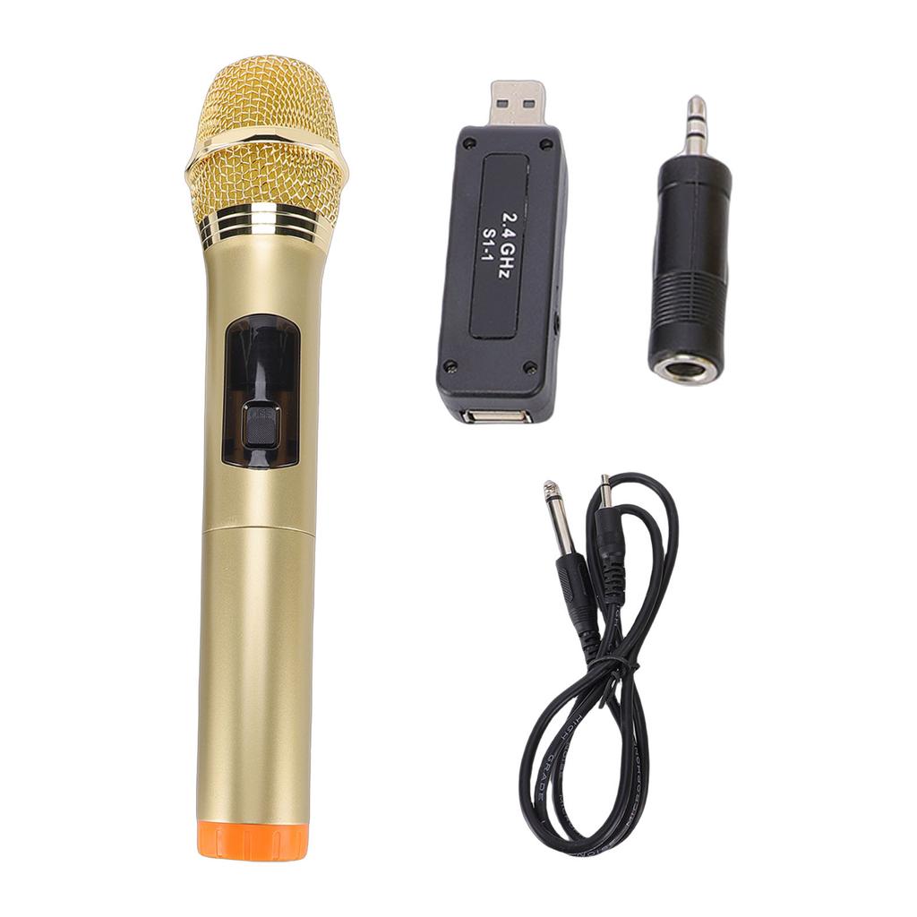 2.4G Wireless Microphone with USB Receiver Handheld Dynamic Mic for Outdoor Speaker Computer Phone Amplifier