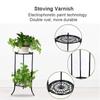 2 Vånings Metall Växtställ Hylla Elegant Display Trädgård Balkong Blomkruka Hylla Ställ Hållare Hem Inomhus Dekor Svart/Vit